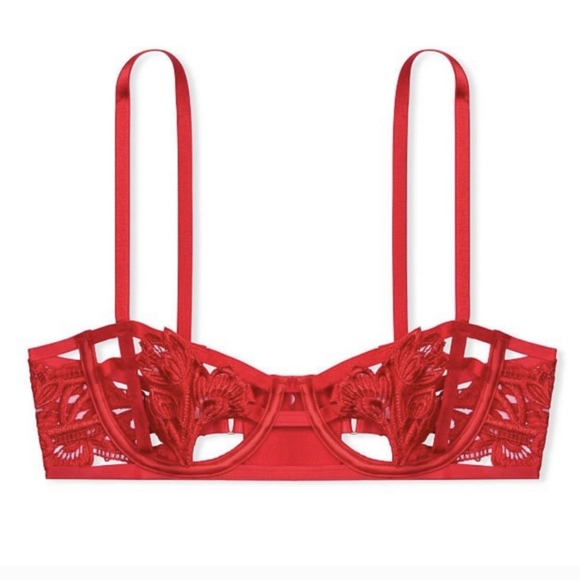 Victoria’s Secret Very Sexy Strappy Embroidered Open Cup Balconette Bra - Picture 3 of 3